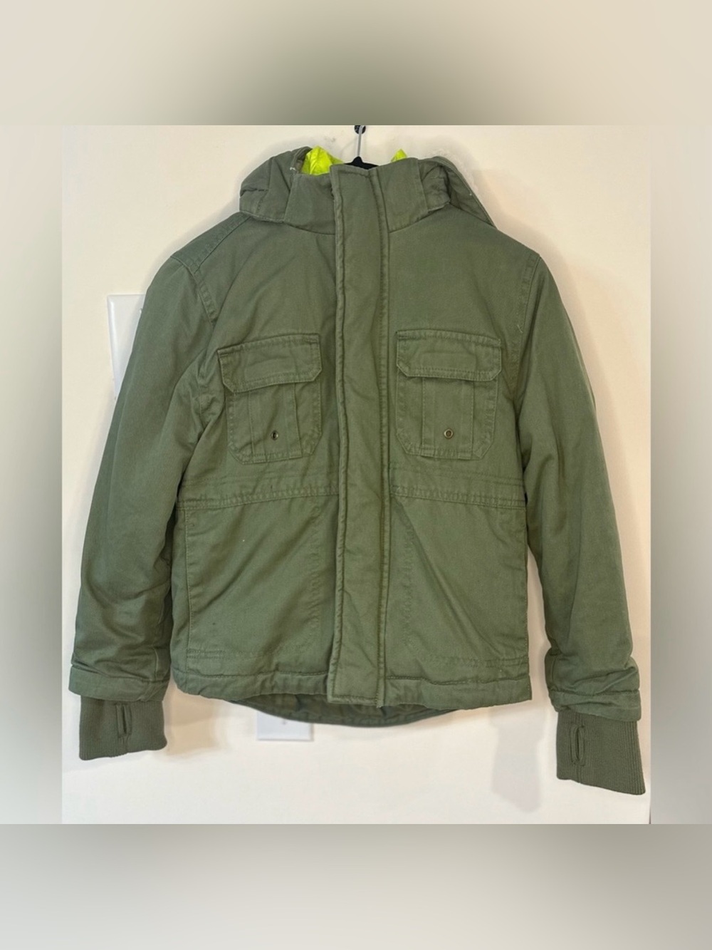 Thereabouts Boys Clover/Neon Green 3-1 Parka/Vest Combo Jacket NWT Size XXS4/5